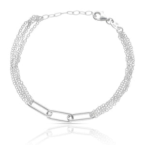 PULSERA PLATA 925MM ARBOL ESLABONES + CADENAS