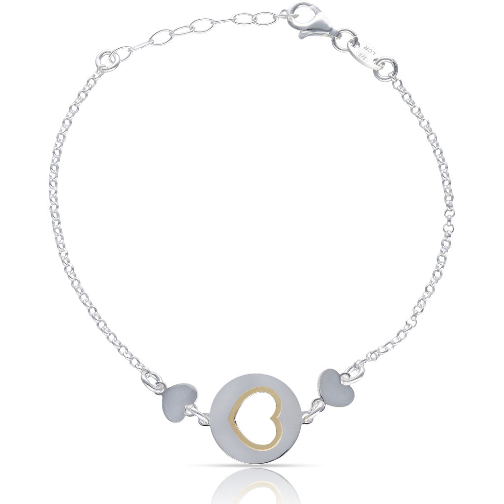 PULSERA PLATA 925MM 3 CORAZONES