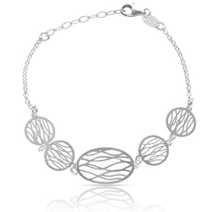 PULSERA PLATA 925MM OVAL + CIRCULOS