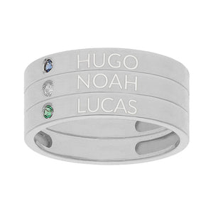SORTIJA PLATA 925MM - 3 ANILLOS PERSONALIZADOS NOMBRES