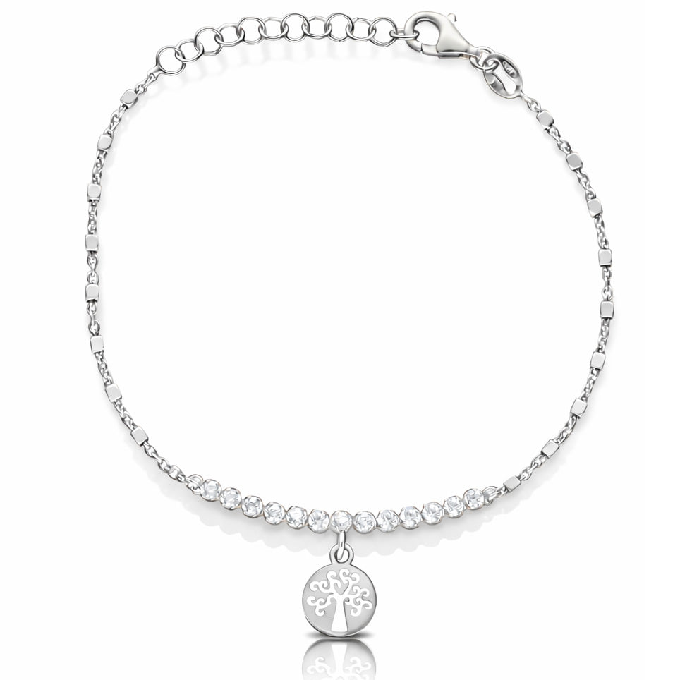 PULSERA PLATA 925MM ARBOL DE LA VIDA + CIRCONITAS