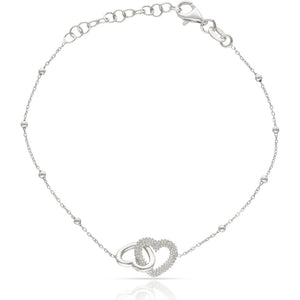 PULSERA PLATA 925MM CORAZONES ENTRELAZADOS