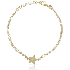 PULSERA PLATA CHAPADA EN ORO ESTRELLA