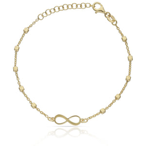 PULSERA PLATA CHAPADA EN ORO INFINITO