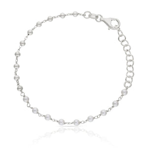 PULSERA PLATA 925MM BOLAS + PERLAS