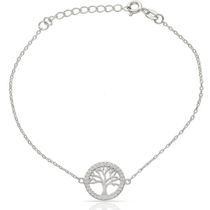 PULSERA PLATA 925MM ARBOL DE LA VIDA CIRCONITAS