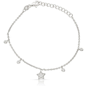 PULSERA PLATA 925MM ESTRELLA + CIRCONITAS
