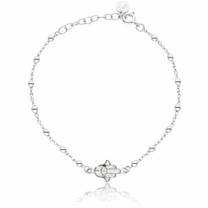 PULSERA PLATA 925MM MANO DE FATIMA + BOLAS