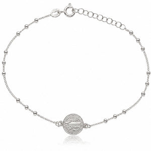 PULSERA PLATA 925MM SAN BENITO + BOLAS