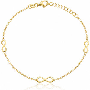 PULSERA PLATA CHAPADA EN ORO 3 INFINITOS