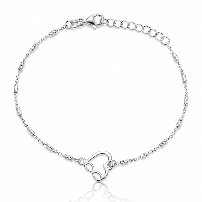 PULSERA PLATA 925MM CORAZON + INFINITO