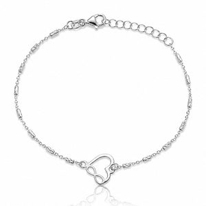 PULSERA PLATA 925MM CORAZON + INFINITO