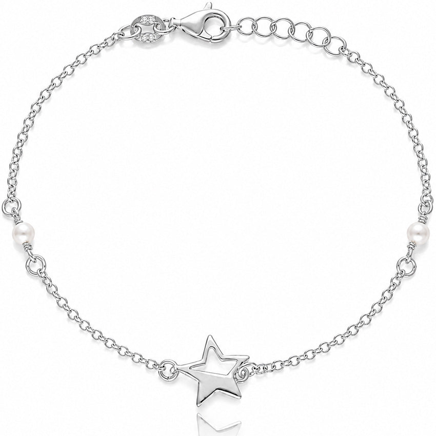 PULSERA PLATA 925MM ESTRELLA + PERLAS