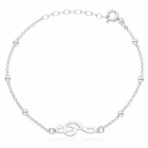 PULSERA PLATA 925MM CLAVE DE SOL + BOLAS
