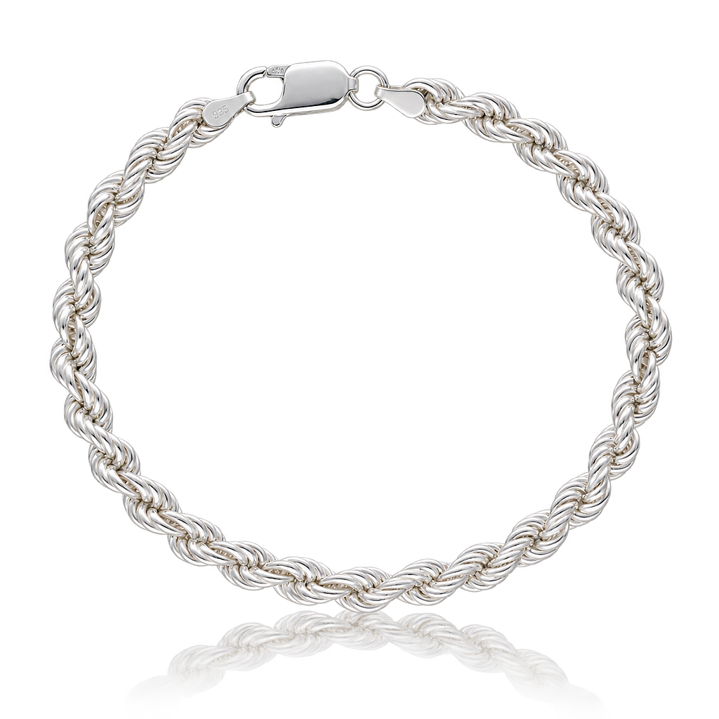 PULSERA PLATA 925MM CORDON SALOMONICO - 5MM