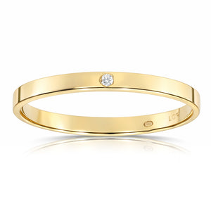 ALIANZA ORO 18KL LISA + CIRCONITA - 2MM