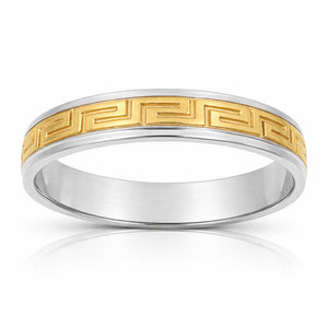 ALIANZA ORO 18KL BICOLOR GRECA - 4MM