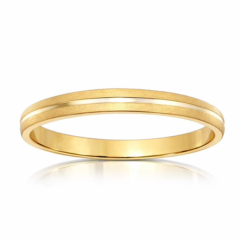 ALIANZA ORO 18KL TALLADA MATE-BRILLO - 3MM