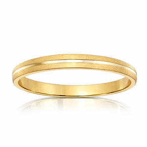 ALIANZA ORO 18KL TALLADA MATE-BRILLO - 3MM