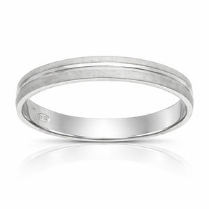 ALIANZA ORO BLANCO 18KL MATE-BRILLO - 3MM