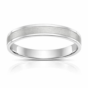 ALIANZA ORO BLANCO 18KL MATE-BRILLO - 4MM