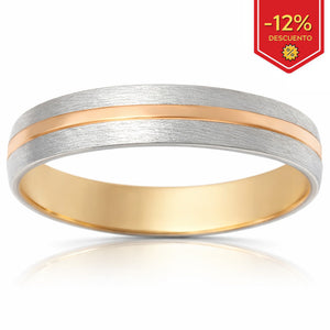 ALIANZA ORO ROSA - ORO BLANCO 18KL - 4MM