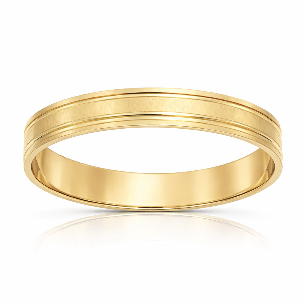 ALIANZA ORO 18KL MATE - BRILLO - 3.50MM