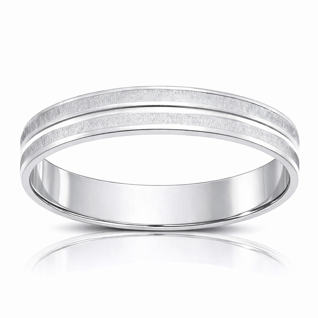 ALIANZA ORO BLANCO 18KL - 4MM