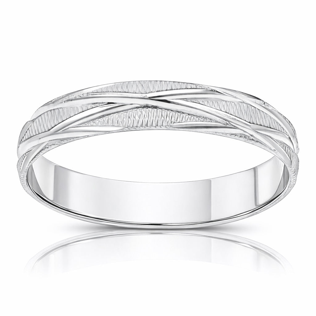 ALIANZA ORO BLANCO 18KL - 4MM
