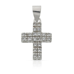 CRUZ ORO BLANCO 18KL CIRCONITAS - 14x19MM