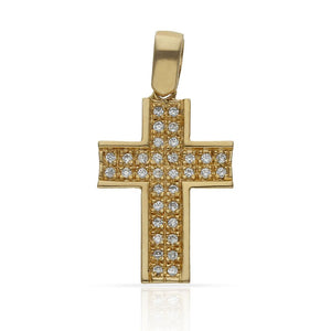 CRUZ ORO 18KL CIRCONITAS - 14x20MM