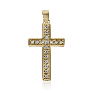 CRUZ ORO 18KL CIRCONITAS - 16x27MM
