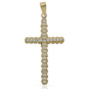 CRUZ ORO 18KL CIRCONITAS - 20x37MM