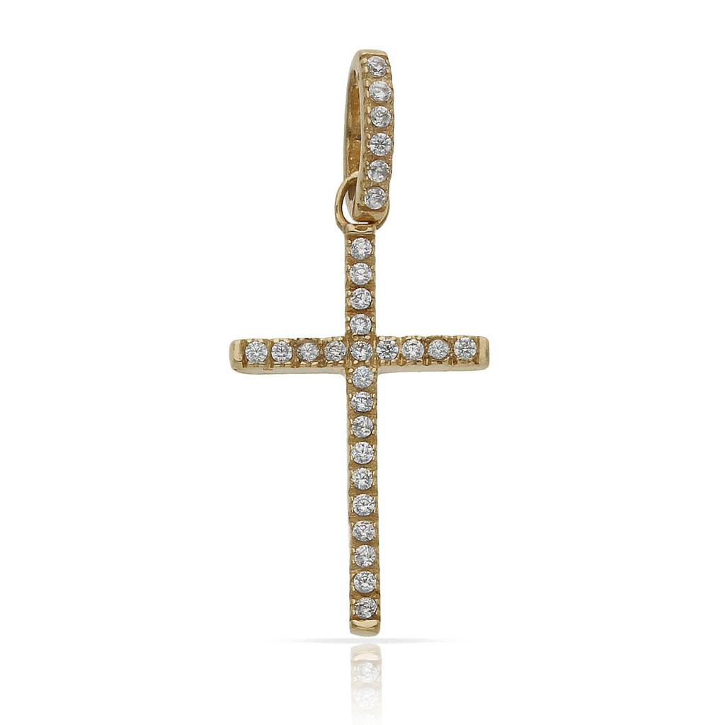 CRUZ ORO 18KL CIRCONITAS - 12x21MM