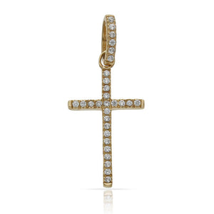 CRUZ ORO 18KL CIRCONITAS - 12x21MM