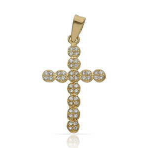 CRUZ ORO 18KL CIRCONITAS - 15x23MM