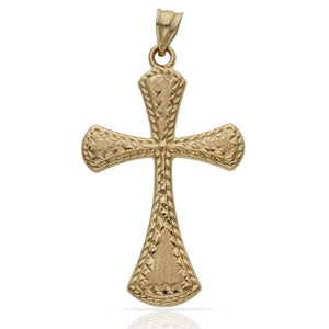CRUZ ORO 18KL TALLADA - 22x36MM