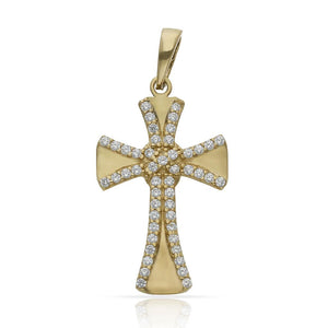 CRUZ ORO 18KL CIRCONITAS - 13x22MM
