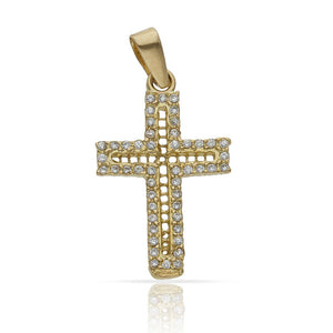 CRUZ ORO 18KL CIRCONITAS - 14x22MM