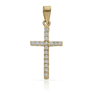 CRUZ ORO 18KL CIRCONITAS - 12x22MM