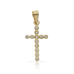 CRUZ ORO 18KL CIRCONITAS - 11x19MM