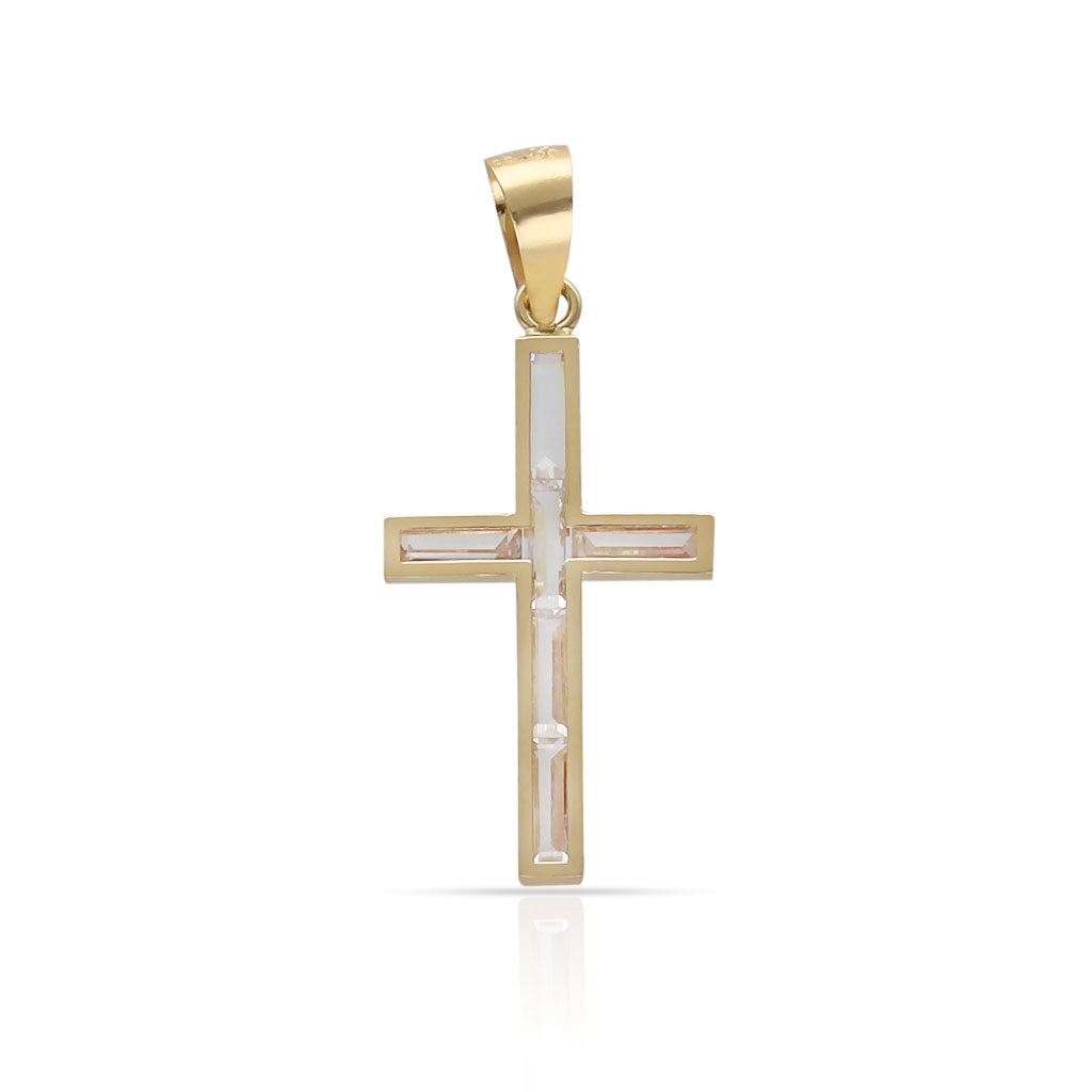 CRUZ ORO 18KL CIRCONITAS - 10x17MM