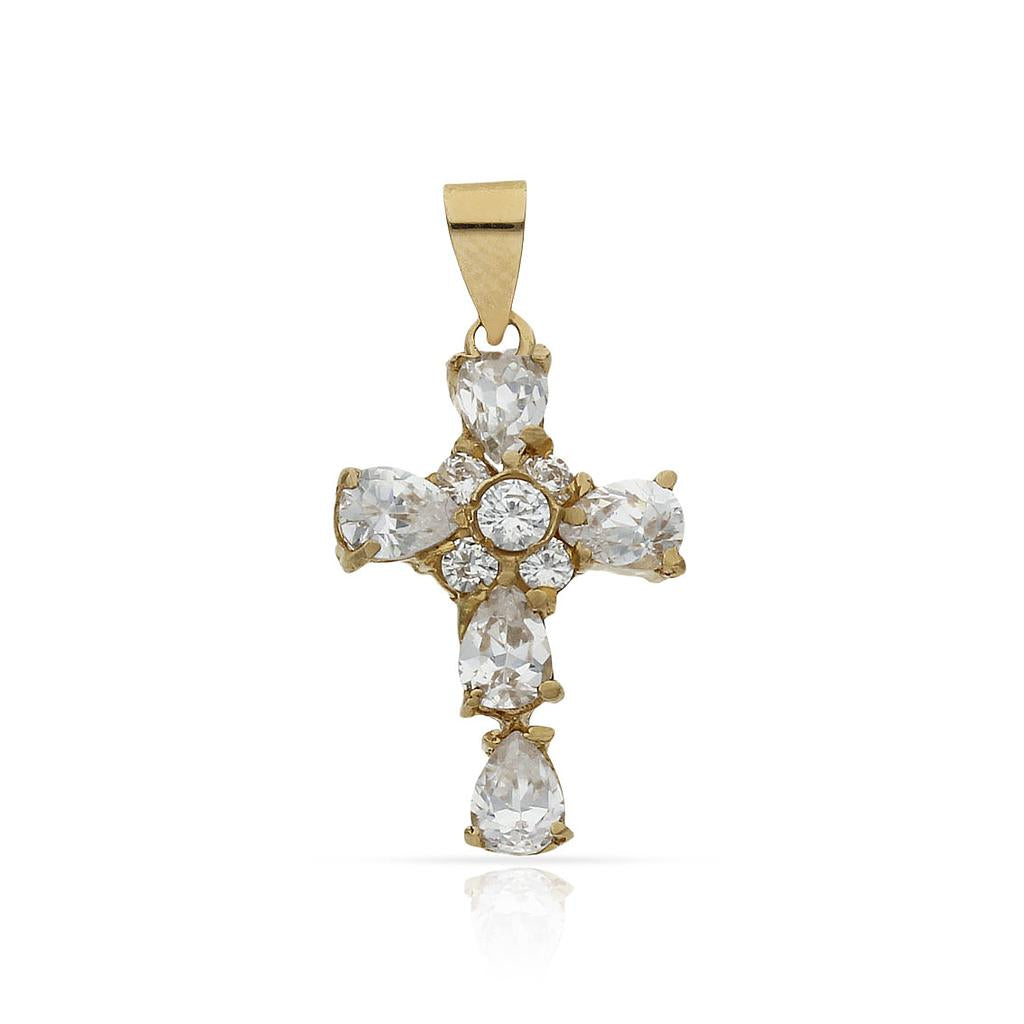 CRUZ ORO 18KL CIRCONITAS - 11x18MM