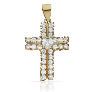 CRUZ ORO 18KL CIRCONITAS - 19x28MM