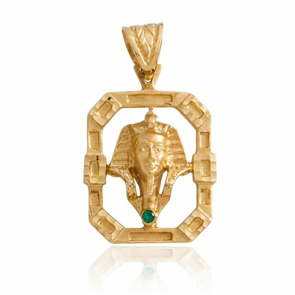 CABEZA ORO 18KL TUTANKAMON - 22X30MM