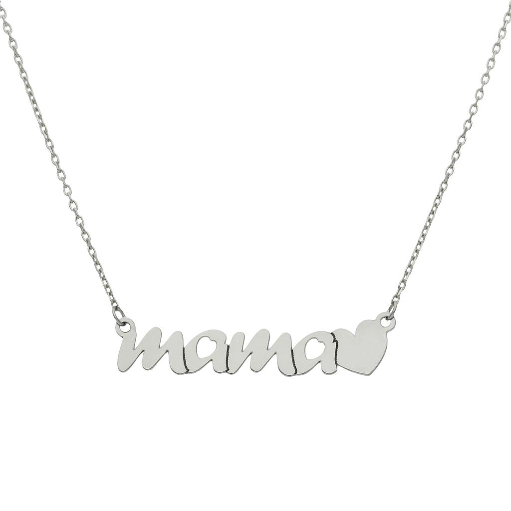 GARGANTILLA ORO BLANCO 18KL MAMA + CORAZON