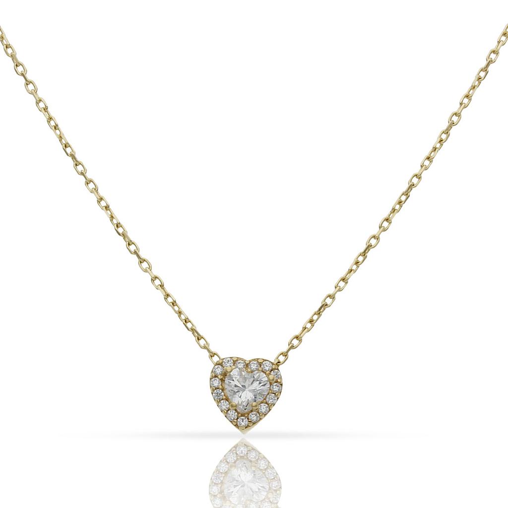 GARGANTILLA ORO 18KL CORAZON CIRCONITAS