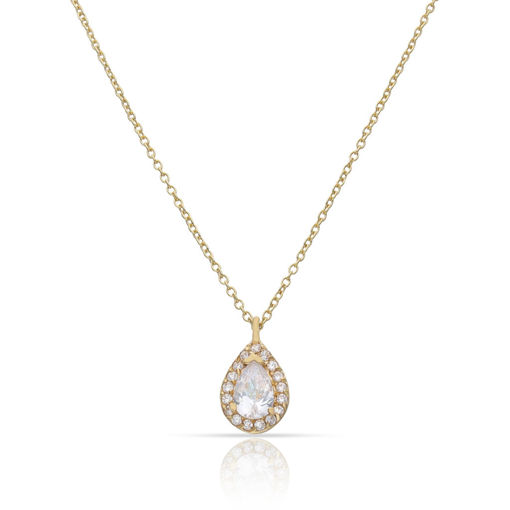 GARGANTILLA ORO 18KL LAGRIMA CIRCONITAS
