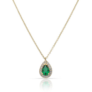 GARGANTILLA ORO 18KL LAGRIMA CRISOPAL VERDE