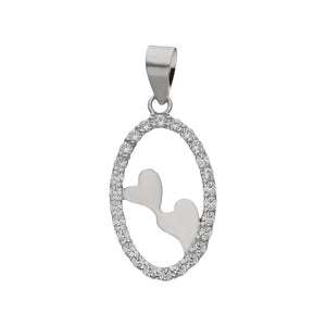 COLGANTE ORO BLANCO 18KL CORAZONES